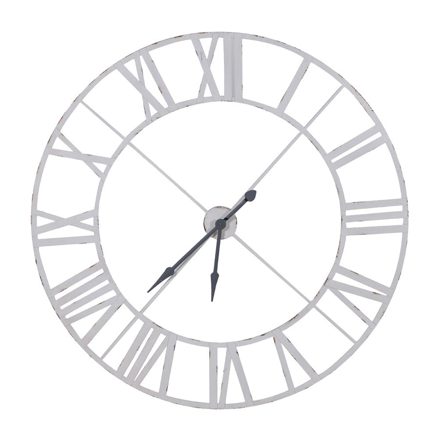Off White Metal Skeleton Clock | XL | CLICK & COLLECT ONLY