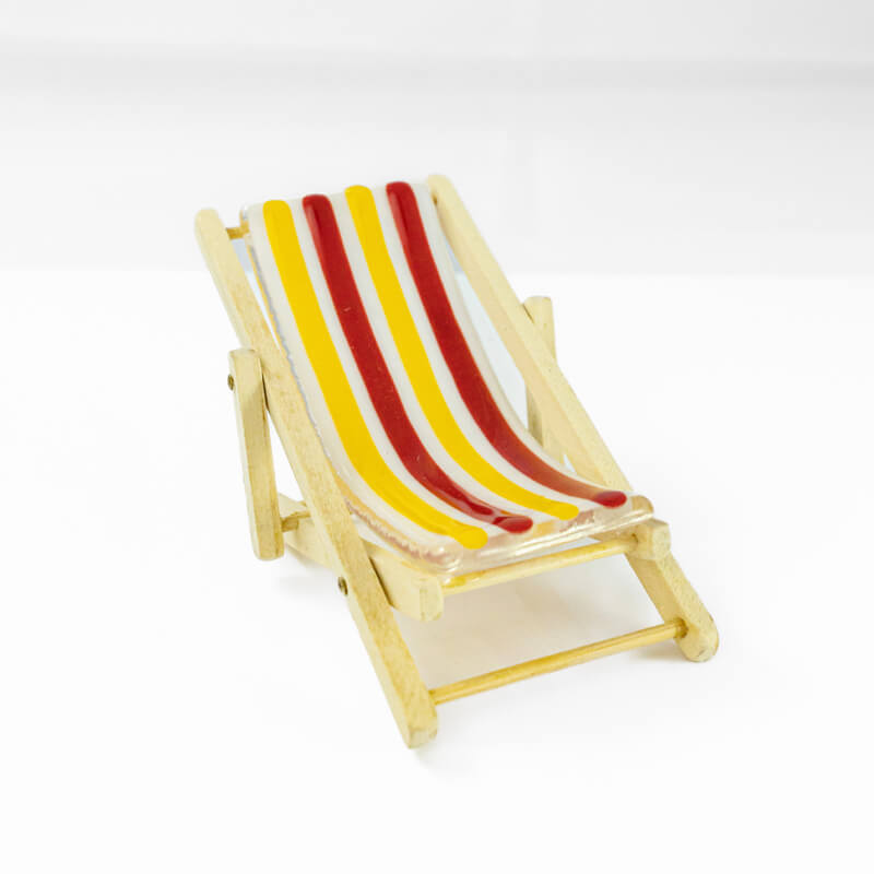 Deck Chair Fused Glass Sculpture