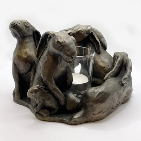 Ring of Hares with Tea Light Holder