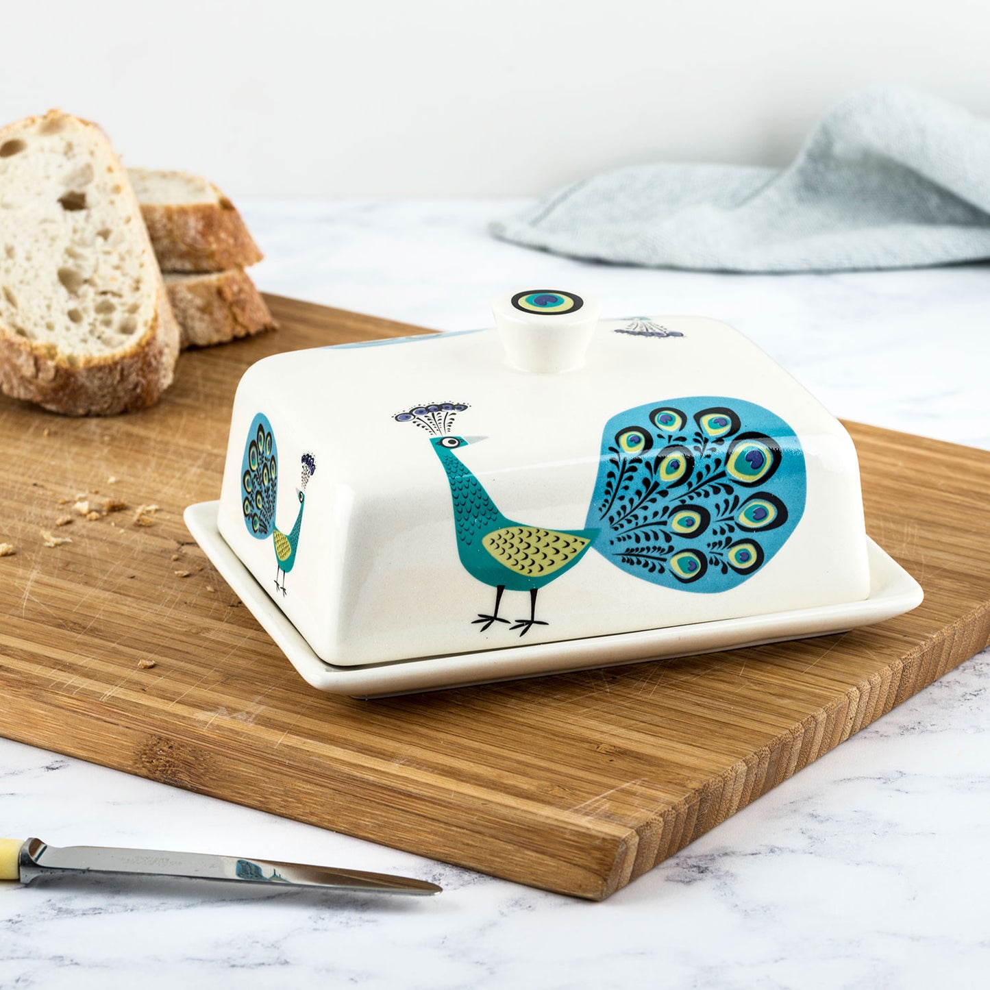 Peacock Butter Dish