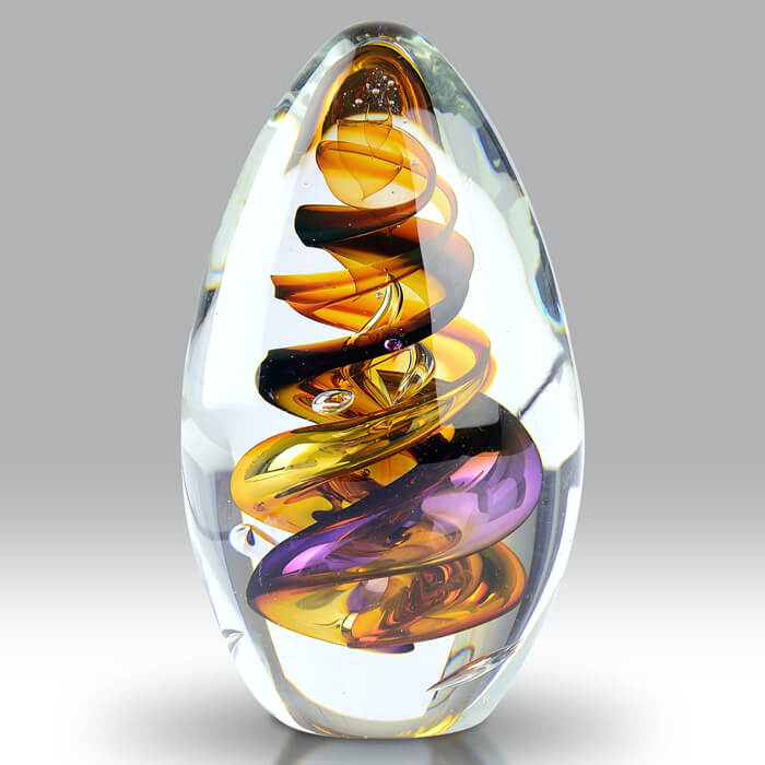 Orb Paperweight | Purple Gold | Fused Glass at Red Lobster Gallery | Sheringham
