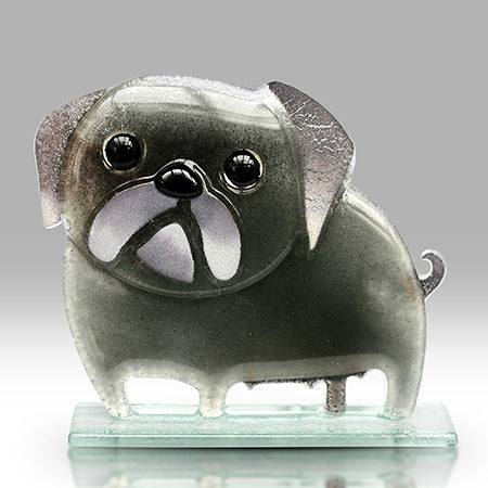Pug Glass Dog | Charcoal