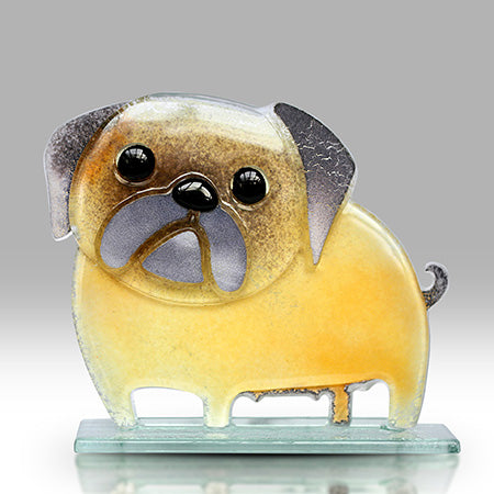 Pug Glass Dog | Fawn