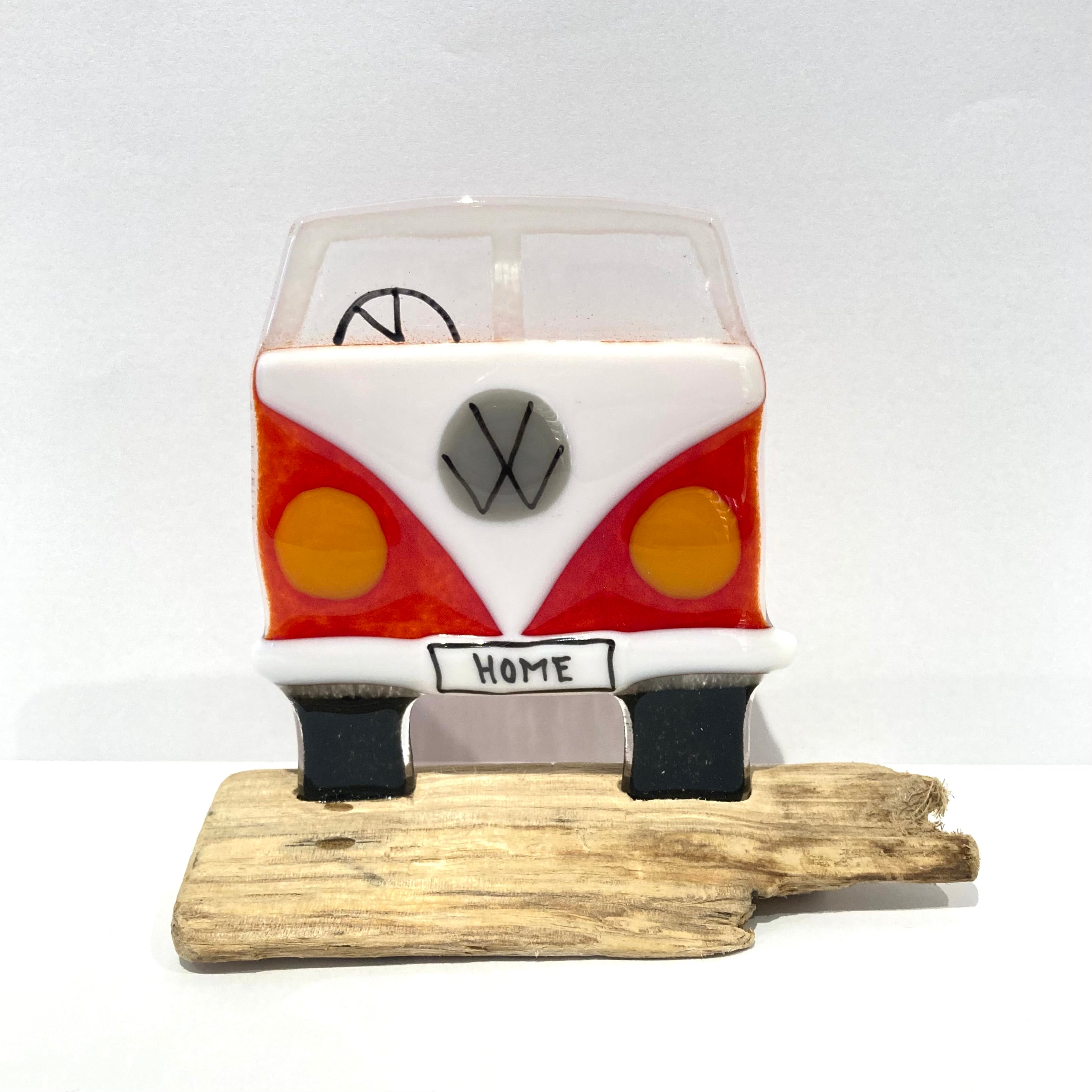 VW Campervan Fused Glass Sculpture