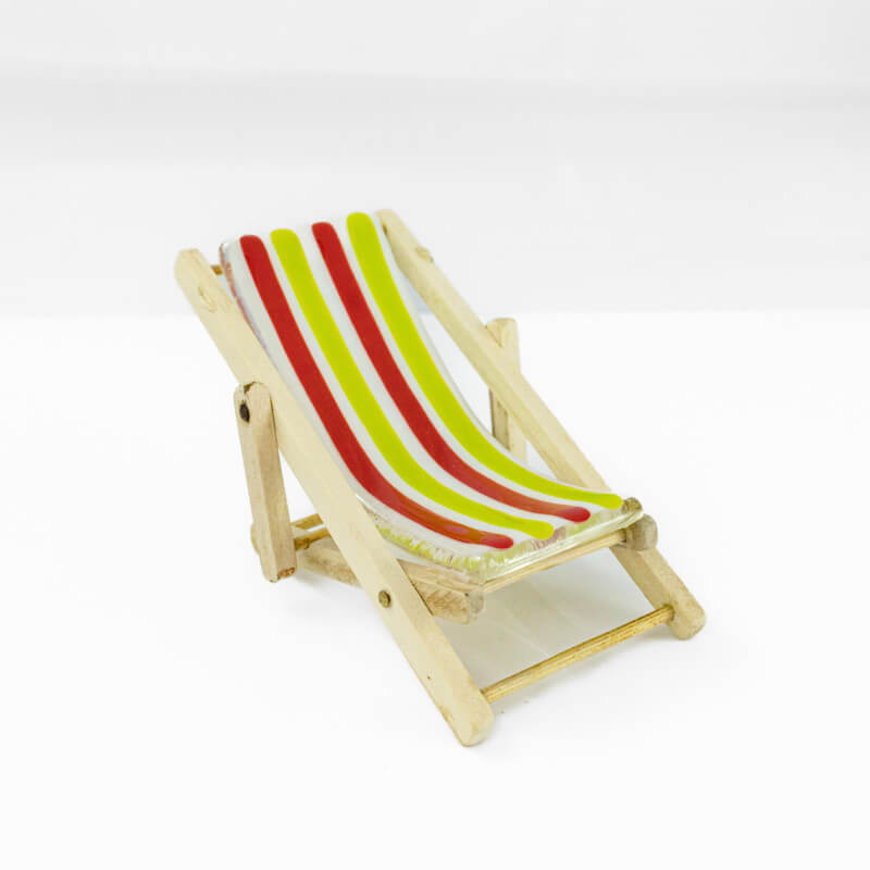 Deck Chair Fused Glass Sculpture