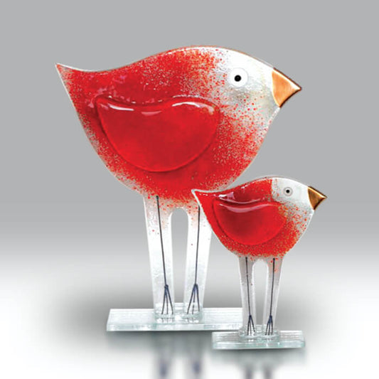 Rosso Fused Glass Bird
