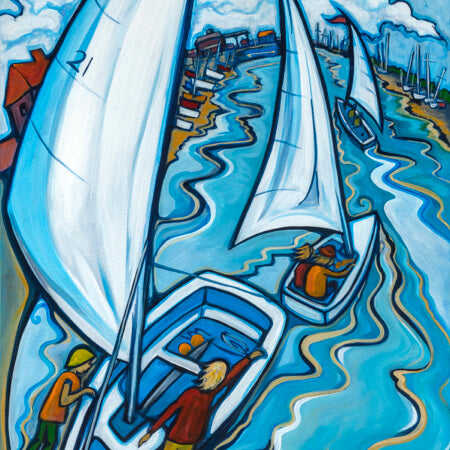 Sailing at Wells-next-the-Sea | Card by Emily Chapman | Red Lobster Gallery