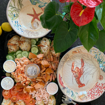 Lobster & Coral Melamine Serving Bowl