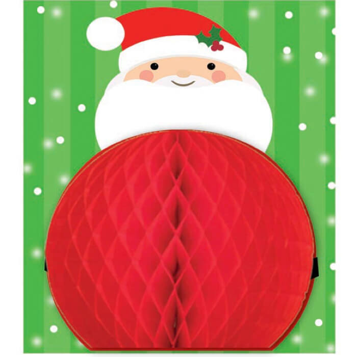 Santa with Red Belly on Green Background | Pop Out