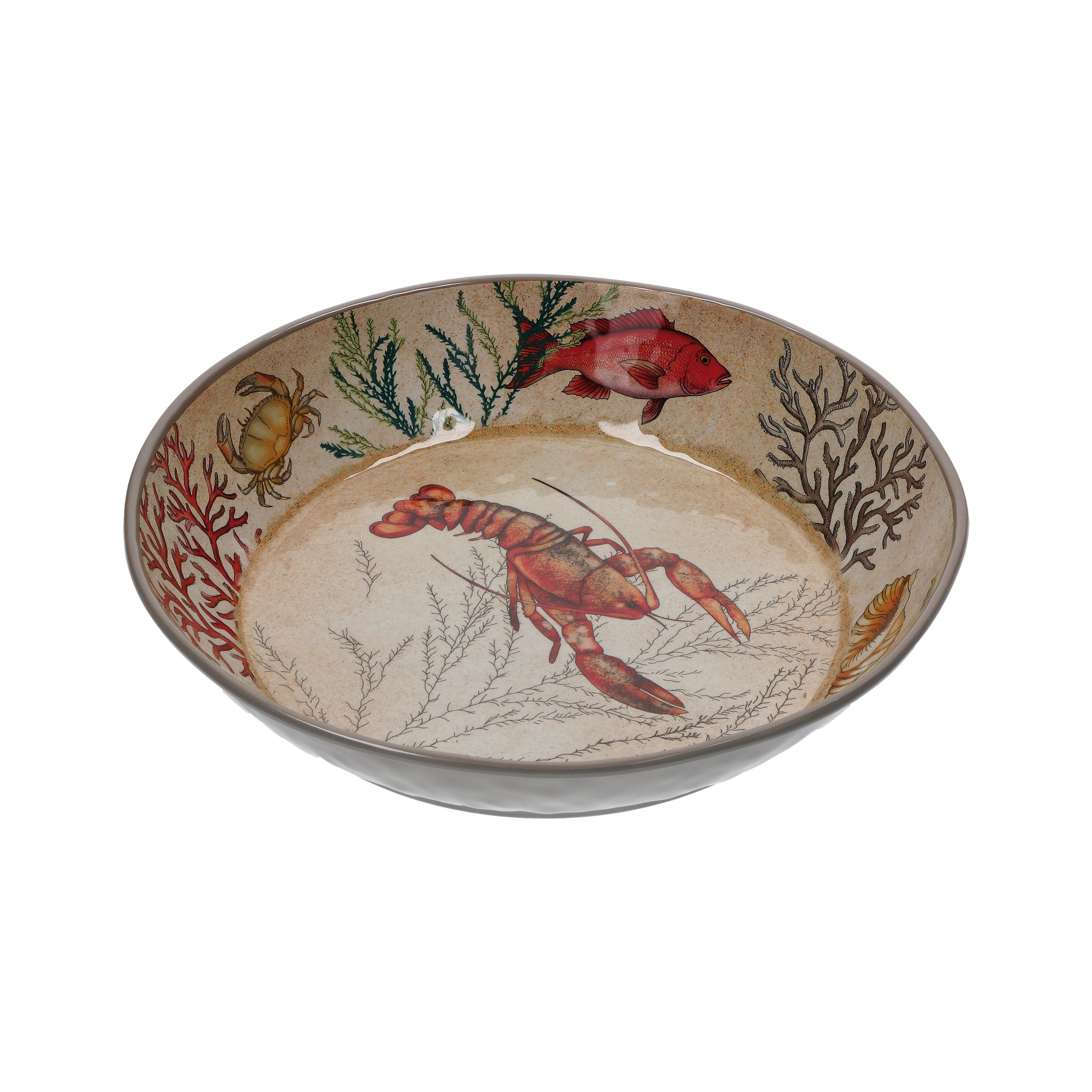 Lobster & Coral Melamine Serving Bowl