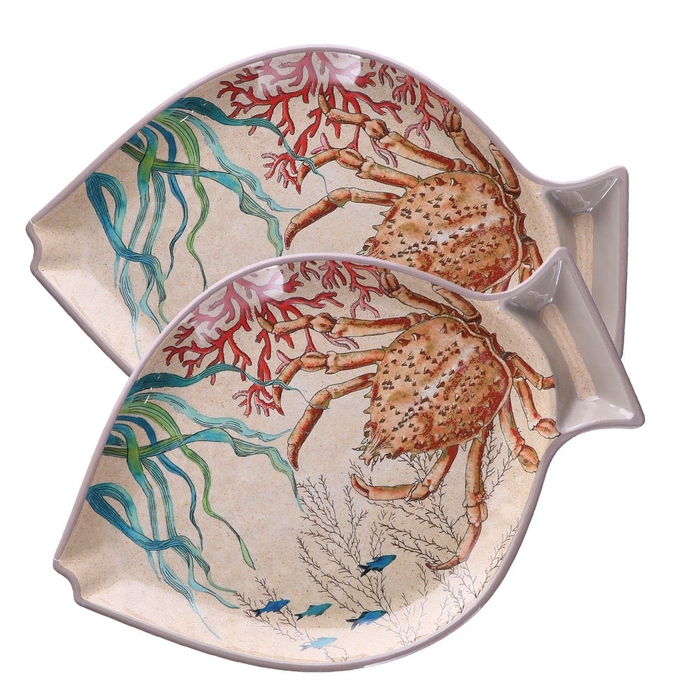 Sea Life Set of 2 Fish Plates