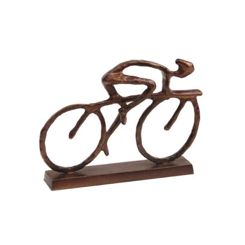 Solo Cyclist Sculpture Bronze Finish Red Lobster Gallery