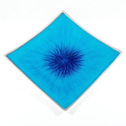 Brushed Blue Square Platter 30cm