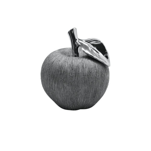 Silver Ceramic Apple