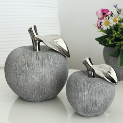 Silver Ceramic Apple