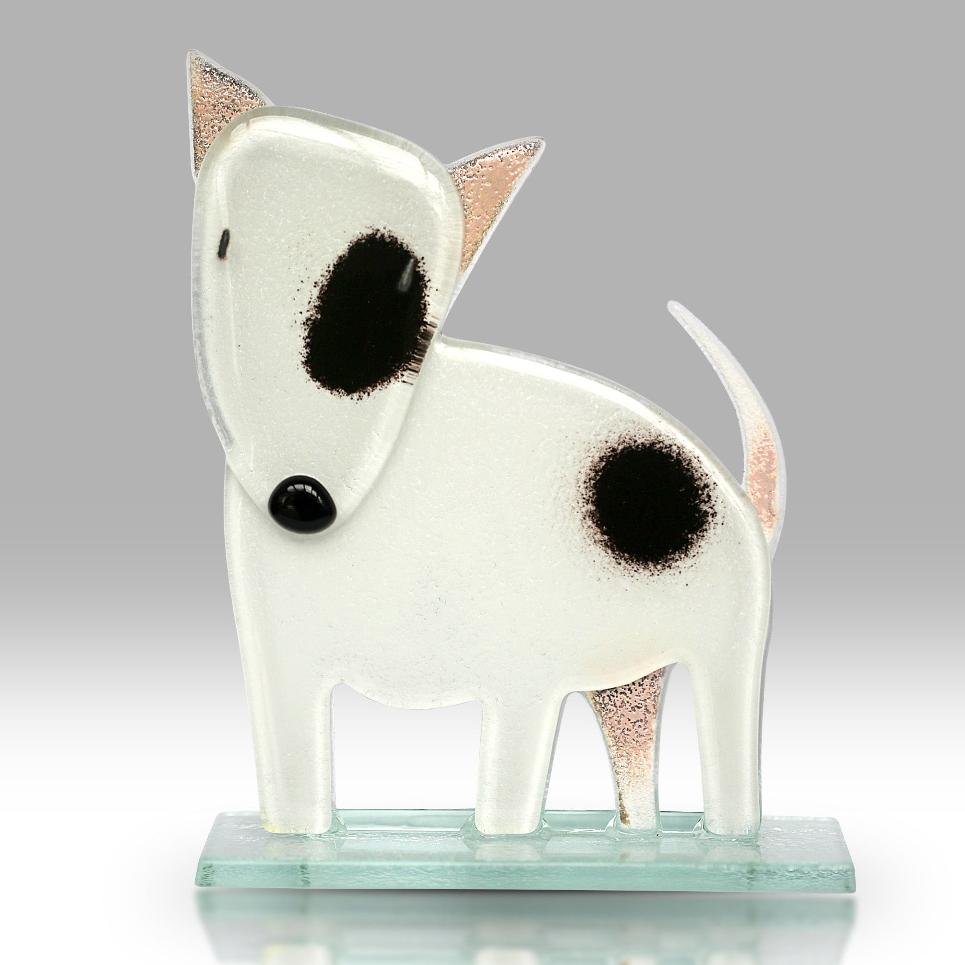 Bull Terrier Fused Glass Ornament