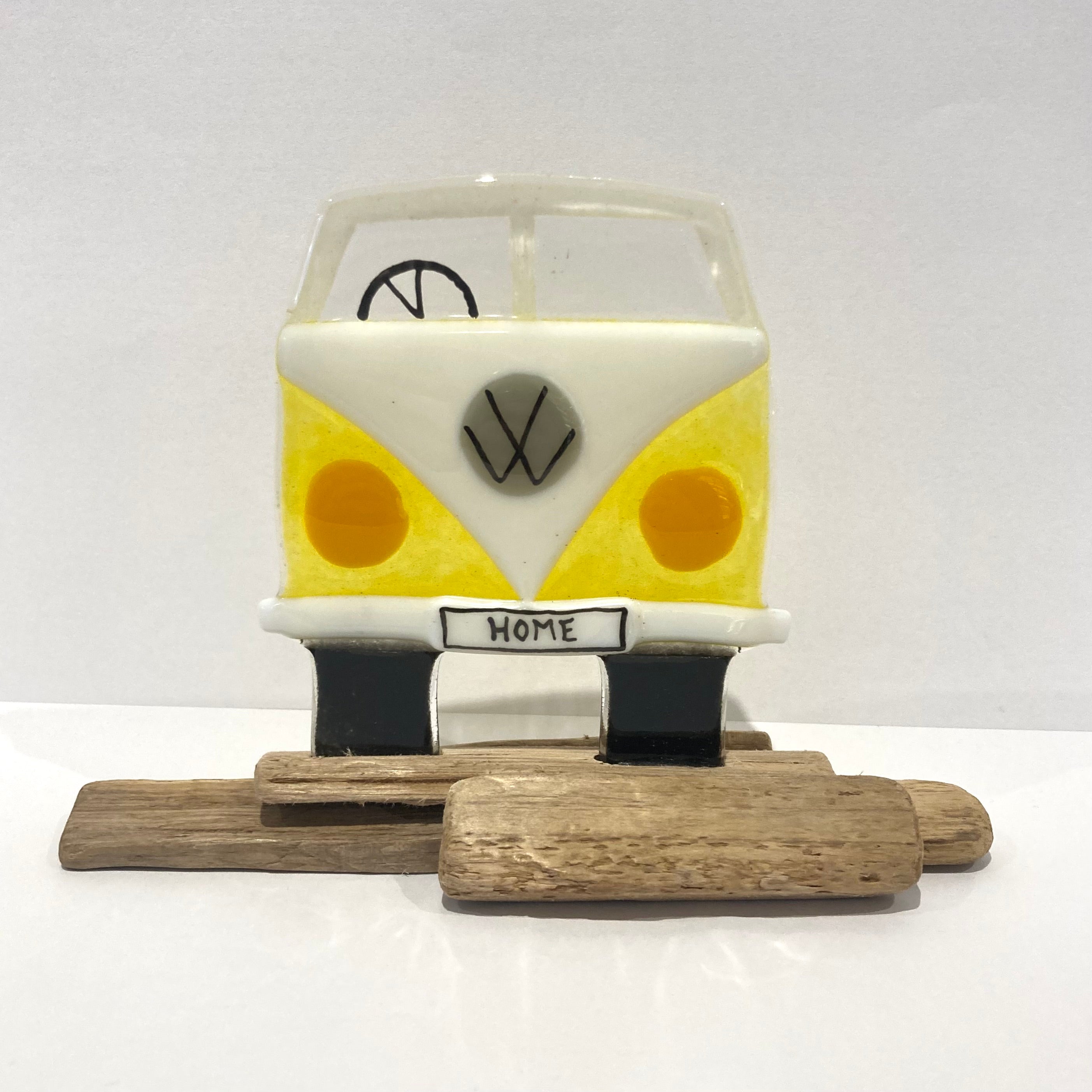 VW Campervan Fused Glass Sculpture