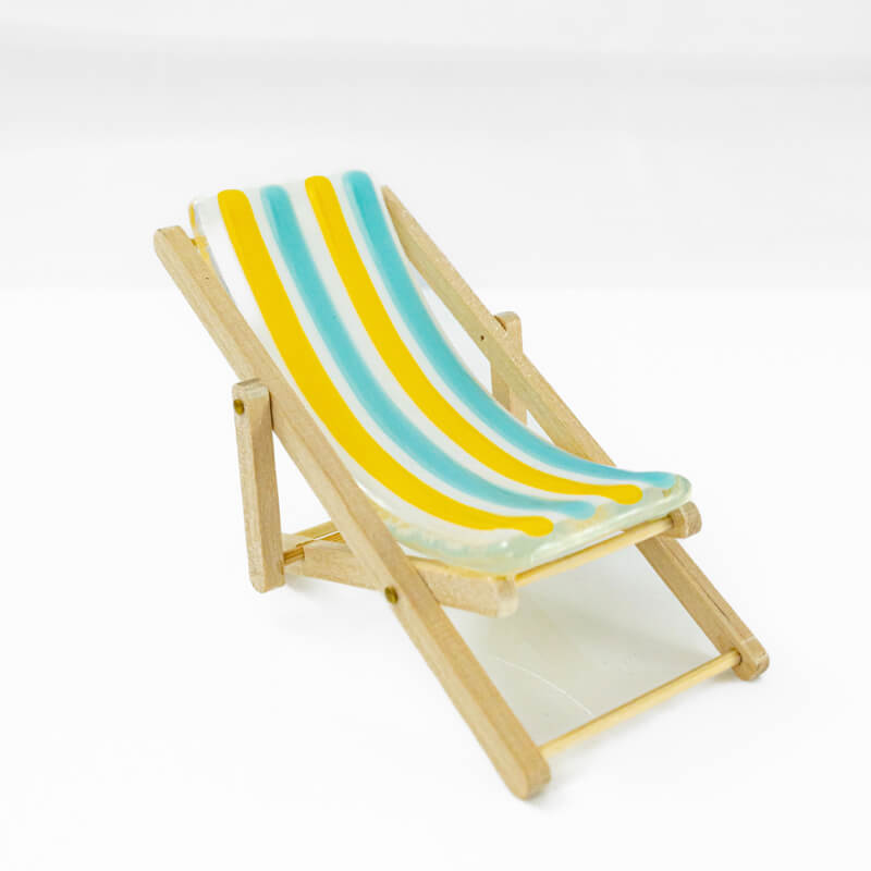 Deck Chair Fused Glass Sculpture