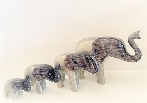 Brushed Silver Elephant Trunk Up | Medium