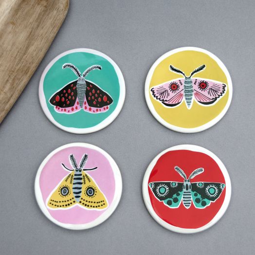 Moth Coasters | Set of 4