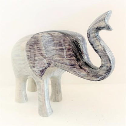 Brushed Silver Elephant Trunk Up | Large