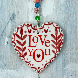 Red 'Love You' Heart Decoration