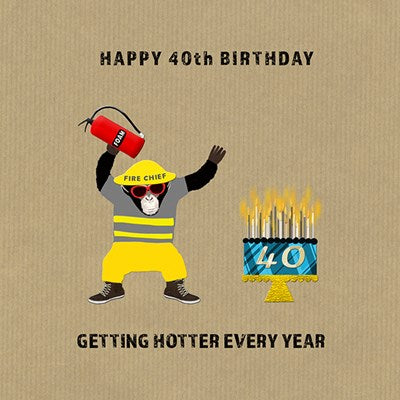 "Happy 40th Birthday - Getting Hotter Every Year" Card