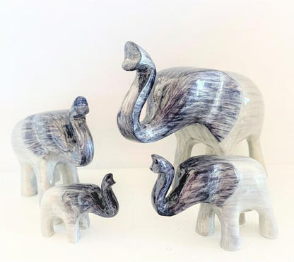 Brushed Silver Elephant Trunk Up | Medium