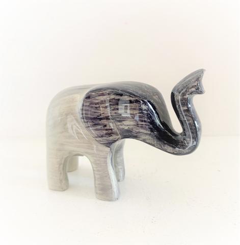 Brushed Silver Elephant Trunk Up | Medium