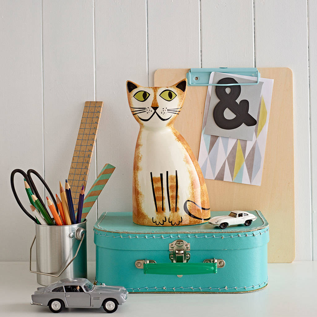 Ginger Tabby Cat Money Box
