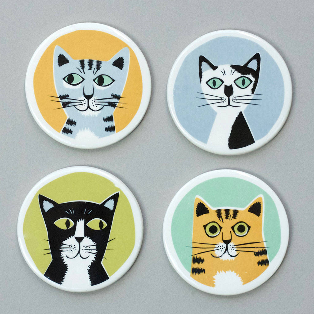 Cat Coasters - Set of 4