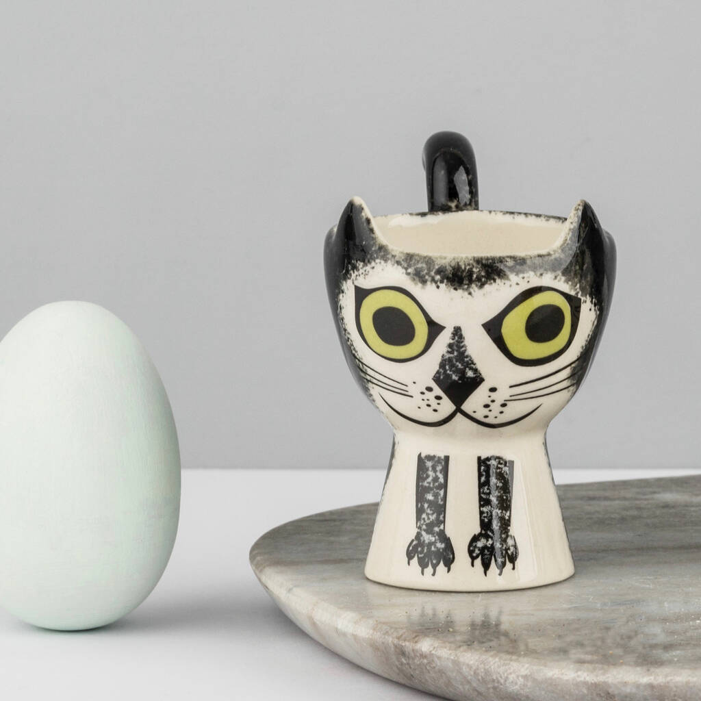 Cat Egg Cup | Black and White