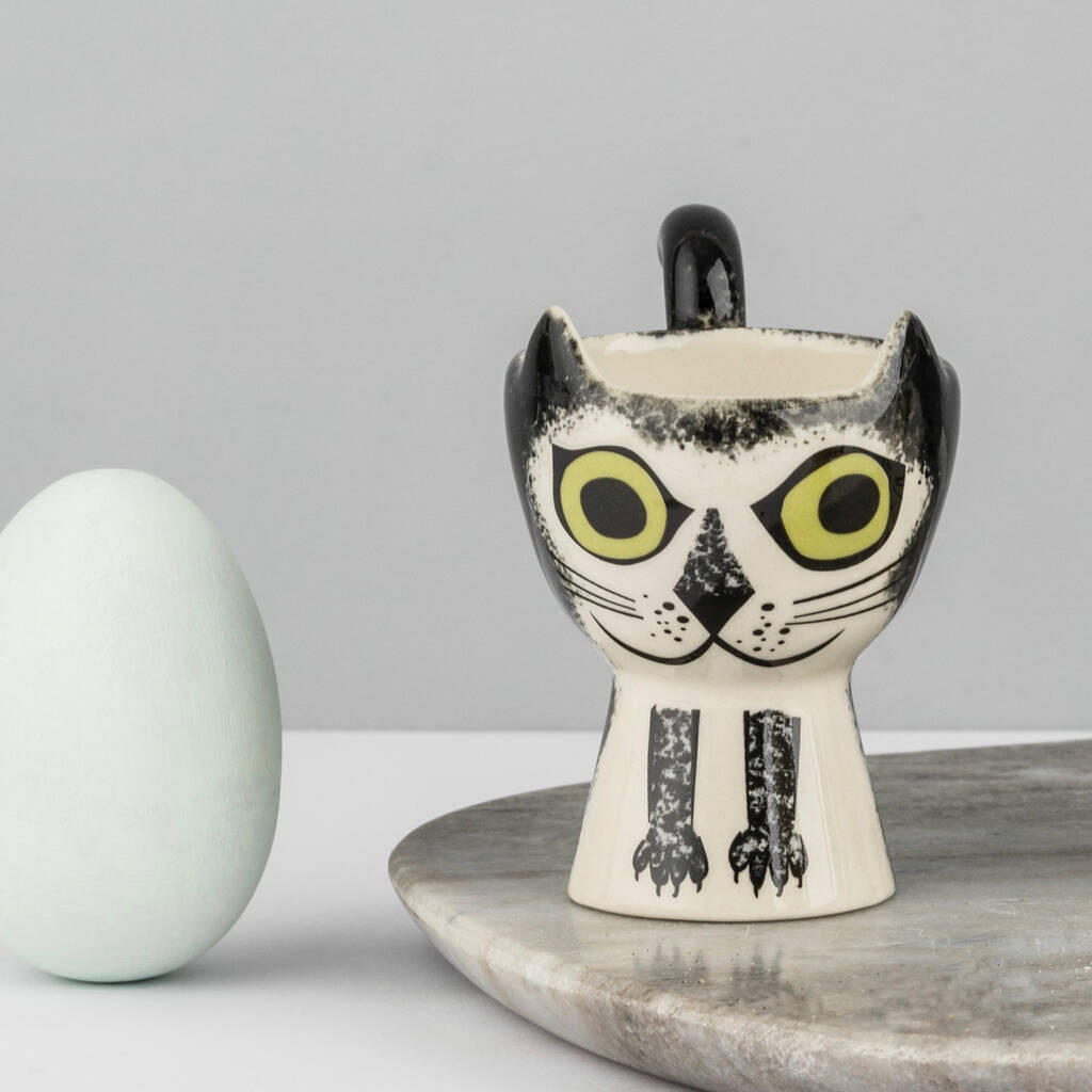 Black & White Cat Egg Cup